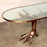 Обеденный стол с фигурным декором бронзового цвета Dichotomy racetrack варинант исполнения - 1 | Loft Concept в Брянске