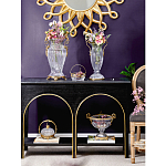 Чаша из прозрачного стекла с бронзовой подставкой и ручками Eden Garden варинант исполнения - 5 | Loft Concept в Брянске