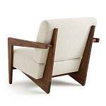 Кресло с обивкой из белого букле Armchair White Boucle варинант исполнения - 2 | Loft Concept в Брянске