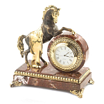 Часы настольные бронзовые с декором в виде коня Horse Stone Clock варинант исполнения - 2 | Loft Concept в Брянске