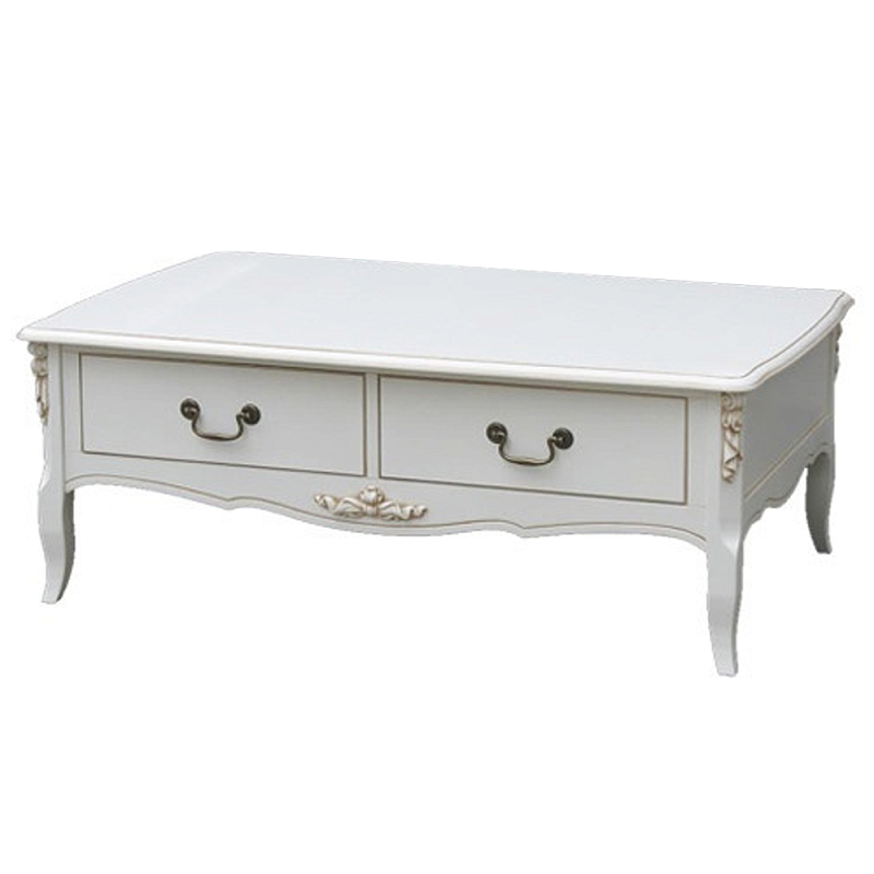 Журнальный стол в стиле прованс с ящиками Montmartre Provence Coffee Table ivory ( слоновая кость ) Бронза Журнальный стол в стиле прованс с ящиками Montmartre Provence Coffee Table ivory ( слоновая кость ) Бронза в Брянске | Loft Concept