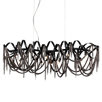 Люстра подвесная линейная с переплетенными металлическими лентами и цепочками Atlantis Chain варинант исполнения - 1 | Loft Concept в Брянске