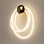 Бра с круглым золотистым основанием и белыми изогнутыми световыми линиями Luke Lampco Tracer Lamp варинант исполнения - 2 | Loft Concept в Брянске