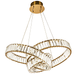 Подвесная люстра в виде изогнутых колец с хрустальным декором Ring Horizontal Oculus Gold Light Chandelier варинант исполнения - 2 | Loft Concept в Брянске