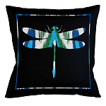 Подушка декоративная стрекоза сине-зеленая Ikat Pattern варинант исполнения - 1 | Loft Concept в Брянске