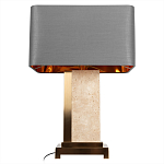 Настольная лампа с основанием из натурального камня c серым прямоугольным абажуром Lapis Tiburtinus варинант исполнения - 3 | Loft Concept в Брянске