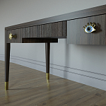 Письменный стол Elsa Dreams Walnut Шпон дерево с двумя ящиками варинант исполнения - 4 | Loft Concept в Брянске