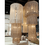 Люстра круглая трехъярусная из бахромы Milk Gradient Braided Fringe варинант исполнения - 2 | Loft Concept в Брянске