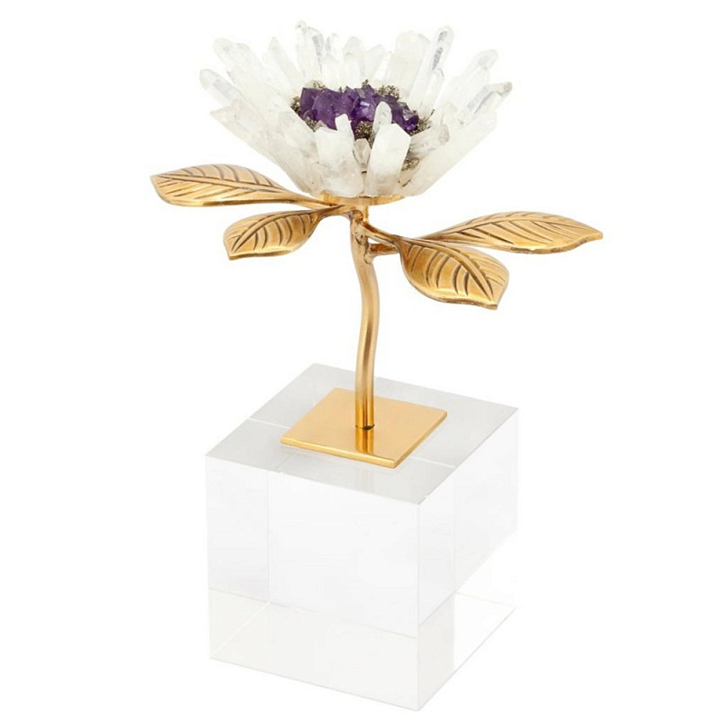 Статуэтка Flower Krizia Белый Золотой Фиолетовый Статуэтка Flower Krizia Белый Золотой Фиолетовый в Брянске | Loft Concept