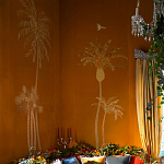 Обои с вышивкой ручной работы Deco Palms Original colourway on velvet 2 варинант исполнения - 1 | Loft Concept в Брянске