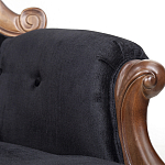 Кресло с мягкой обивкой из черного велюра на 4-х деревянных ножках Evelyn Classical Armchair варинант исполнения - 5 | Loft Concept в Брянске