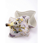 Шкатулка фиолетового цвета с рисунком бабочек и крышкой с фигуркой птицы на ветке Eden Garden варинант исполнения - 6 | Loft Concept в Брянске