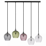 Подвесной светильник каскадный с 5-ю фактурными стеклянными плафонами Cascade with Relief Lampshades варинант исполнения - 1 | Loft Concept в Брянске