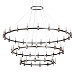 Люстра подвесная с тремя круглыми ярусами и цилиндрическими плафонами Arnaut Light варинант исполнения - 1 | Loft Concept в Брянске