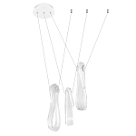 Подвесной светильник белого цвета с 3-мя изогнутыми плафонами Flow Loop варинант исполнения - 4 | Loft Concept в Брянске