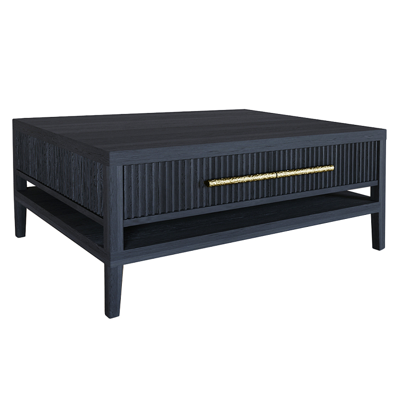 Кофейный стол Primo с двумя ящиками Черный дуб Черный матовый Золотой в Брянске | Loft Concept 