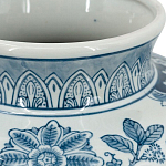 Ваза округлой формы белого цвета с синим растительным узором Blue & White Ornament  варинант исполнения - 3 | Loft Concept в Брянске