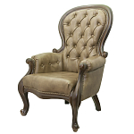 Кресло кожаное с мягкими подлокотниками на 4-х деревянных ножках Evelyn Classical Armchair варинант исполнения - 3 | Loft Concept в Брянске