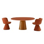 Обеденный стол оранжевый с тонкой столешницей и основанием в виде конуса Viola варинант исполнения - 2 | Loft Concept в Брянске