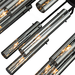 Люстра со стеклянными цилиндрическими плафонами Luminous Cylinders Smoky варинант исполнения - 5 | Loft Concept в Брянске