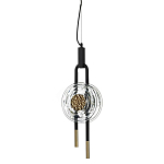 Подвесной светильник черного цвета с прозрачным стеклянным плафоном и золотистой центральной вставкой Virelia  варинант исполнения - 1 | Loft Concept в Брянске