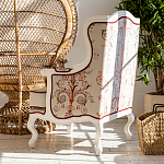 Кресло из массива бука бежевое с растительным орнаментом Raffael Beige Floral Armchair варинант исполнения - 11 | Loft Concept в Брянске