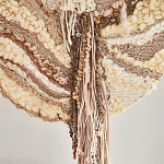 Овальный Современный Гобелен Абстракция в бежевых тонах Shallow варинант исполнения - 2 | Loft Concept в Брянске