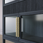 Витрина Primo со стеклянными фасадами и 2 ящиками Черный дуб варинант исполнения - 5 | Loft Concept в Брянске