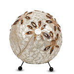Настольная лампа из перламутра на металлическом каркасе Indonesian Ball варинант исполнения - 2 | Loft Concept в Брянске