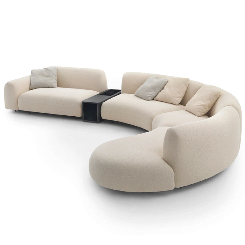 Большой диван для гостиной California Sofa Молочный Латунь Черный Большой диван для гостиной California Sofa Молочный Латунь Черный в Брянске | Loft Concept