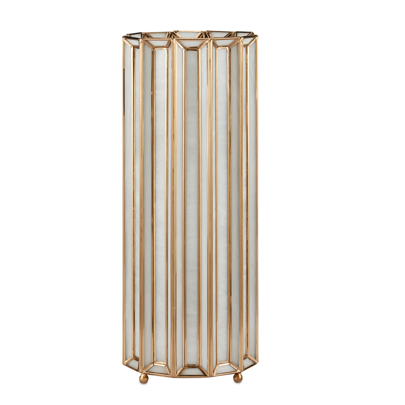 Настольная лампа в форме цилиндра фактурная Soft Glow Lamps Молочный Латунь в Брянске | Loft Concept 