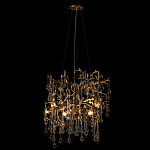 Подвесная люстра в виде ветвей деревьев золотого цвета с прозрачными подвесками-каплями 8 и 14 ламп Droplet Chandelier варинант исполнения - 3 | Loft Concept в Брянске