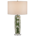 Настольная лампа керамическая с кремовым абажуром Scenic Column варинант исполнения - 4 | Loft Concept в Брянске