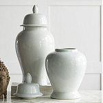 Ваза белая с крышкой однотонная Chinoiserie Ceramics варинант исполнения - 3 | Loft Concept в Брянске