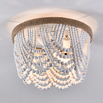 Круглый потолочный светильник с подвесками в виде круглых белых бусин White Beads Ceiling Lamp варинант исполнения - 2 | Loft Concept в Брянске