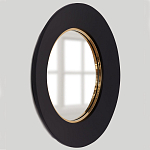 Чёрное настенное зеркало с золотым кантом Porunalia варинант исполнения - 1 | Loft Concept в Брянске