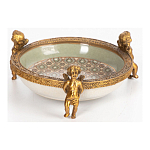 Чаша фарфоровая на бронзовых ножках в виде ангелов Porcelain Angels of Paradise варинант исполнения - 2 | Loft Concept в Брянске