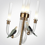 Торшер с 2-мя фигурками птиц на изогнутых прозрачных трубках Ganthea варинант исполнения - 3 | Loft Concept в Брянске