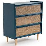 Комод с 3-мя ящиками из ротанга Blais Deep Blue Wicker Furniture варинант исполнения - 2 | Loft Concept в Брянске