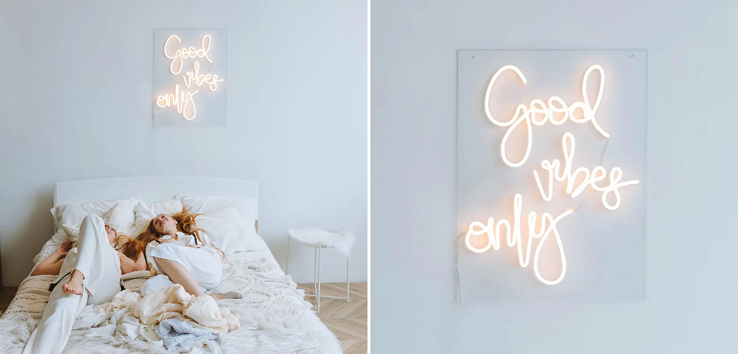 Неоновая настенная лампа Good Vibes Only Neon Wall Lamp Неоновая настенная лампа Good Vibes Only Neon Wall Lamp - Loft-Concept в Брянске