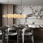 Подвесной светильник с фигурными элементами из белого алебастра Cryptocrystalline Stone варинант исполнения - 9 | Loft Concept в Брянске