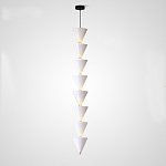 Подвесной светильник светодиодный в виде ряда белых металлических конусов  Herringbone варинант исполнения - 4 | Loft Concept в Брянске