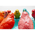 Декоративное дизайнерское блюдо разноцветные попугаи  варинант исполнения - 3 | Loft Concept в Брянске