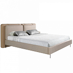 Кровать двуспальная серая с изголовьем из экокожи и ткани Modern Look варинант исполнения - 1 | Loft Concept в Брянске