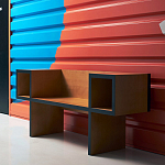 Дизайнерская скамейка  Canton  Beech and Black Bench варинант исполнения - 6 | Loft Concept в Брянске