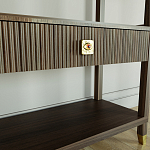 Стеллаж Elsa Dreams Walnut со стеклянными полками и ящиком варинант исполнения - 5 | Loft Concept в Брянске