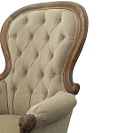 Кресло с мягкой обивкой из светло-коричневого велюра на 4-х деревянных ножках Evelyn Classical Armchair варинант исполнения - 5 | Loft Concept в Брянске