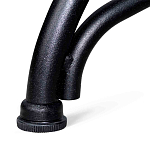 Обеденный стол с прямоугольной столешницей из стекла на черных металлических ножках White Marble варинант исполнения - 6 | Loft Concept в Брянске