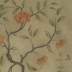 Обои ручная роспись Gustavian Tree of Life Special Colourway on brown Williamsburg варинант исполнения - 1 | Loft Concept в Брянске