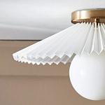 Потолочный светильник с белым плиссированным абажуром Headquarters варинант исполнения - 3 | Loft Concept в Брянске